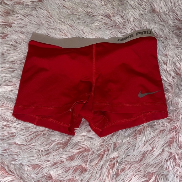 Nike Red and Gray Pro Shorts - Picture 1 of 1